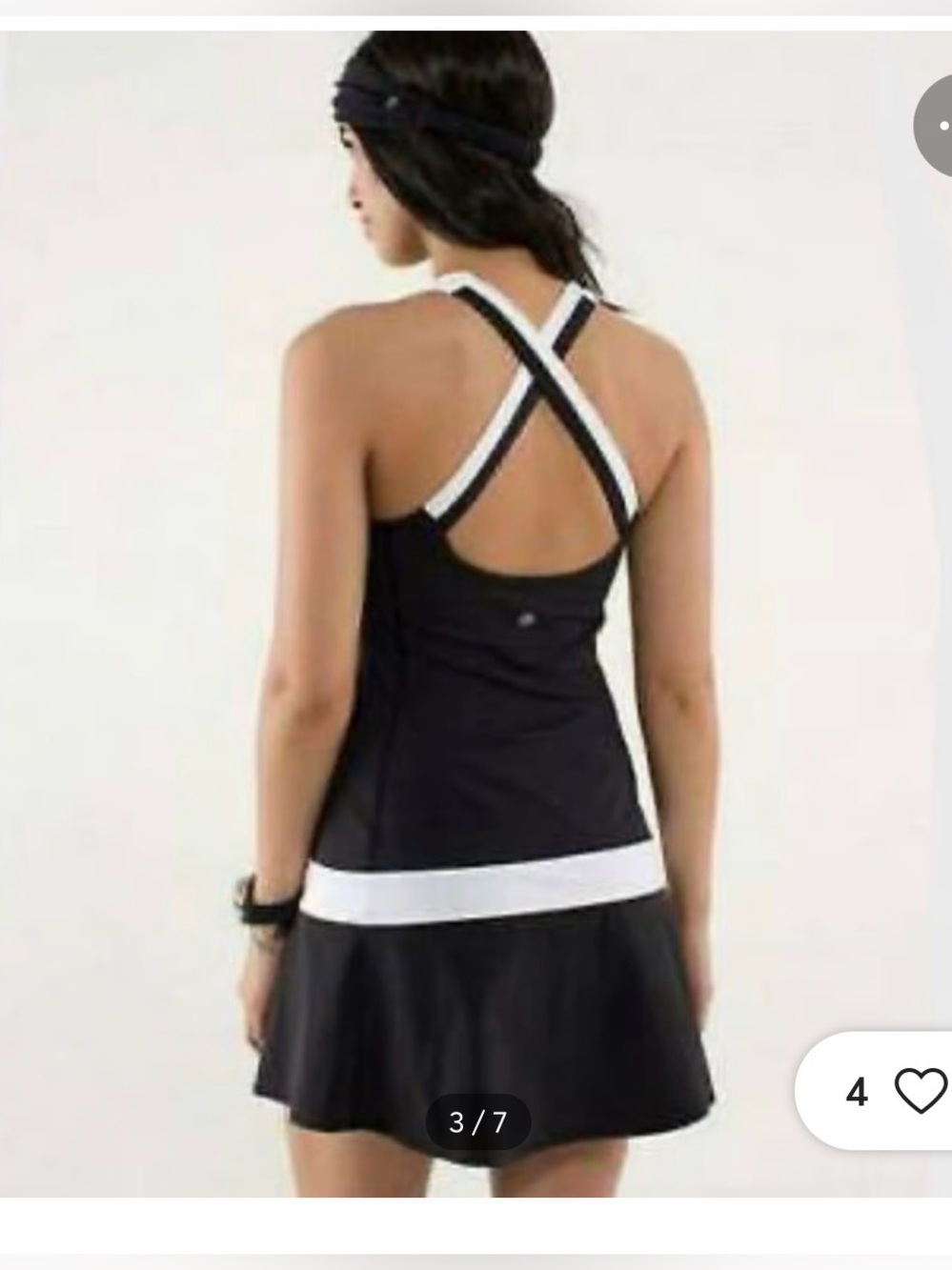 Lululemon sz 8 Hot Hitter black white dress tennis vintage 2013 y2k tennis run